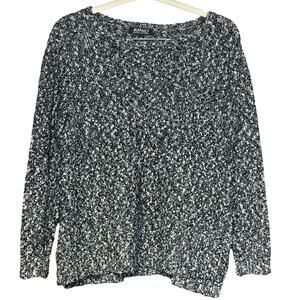 David Bitton BUFFALO wool blend sweater black white lightweight women’s size L